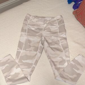 Athleta Cream and Tan Leggings